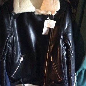 Ladies medium leather coat